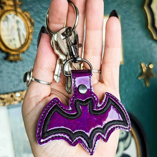 Purple Bat Keychain - Holographic