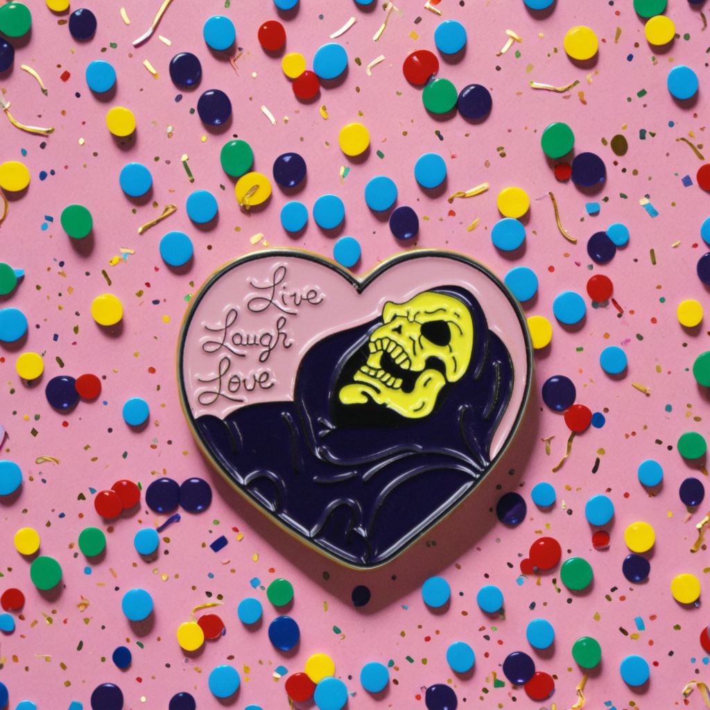 Enamel Pin - "Live Laugh Love" Skeletor