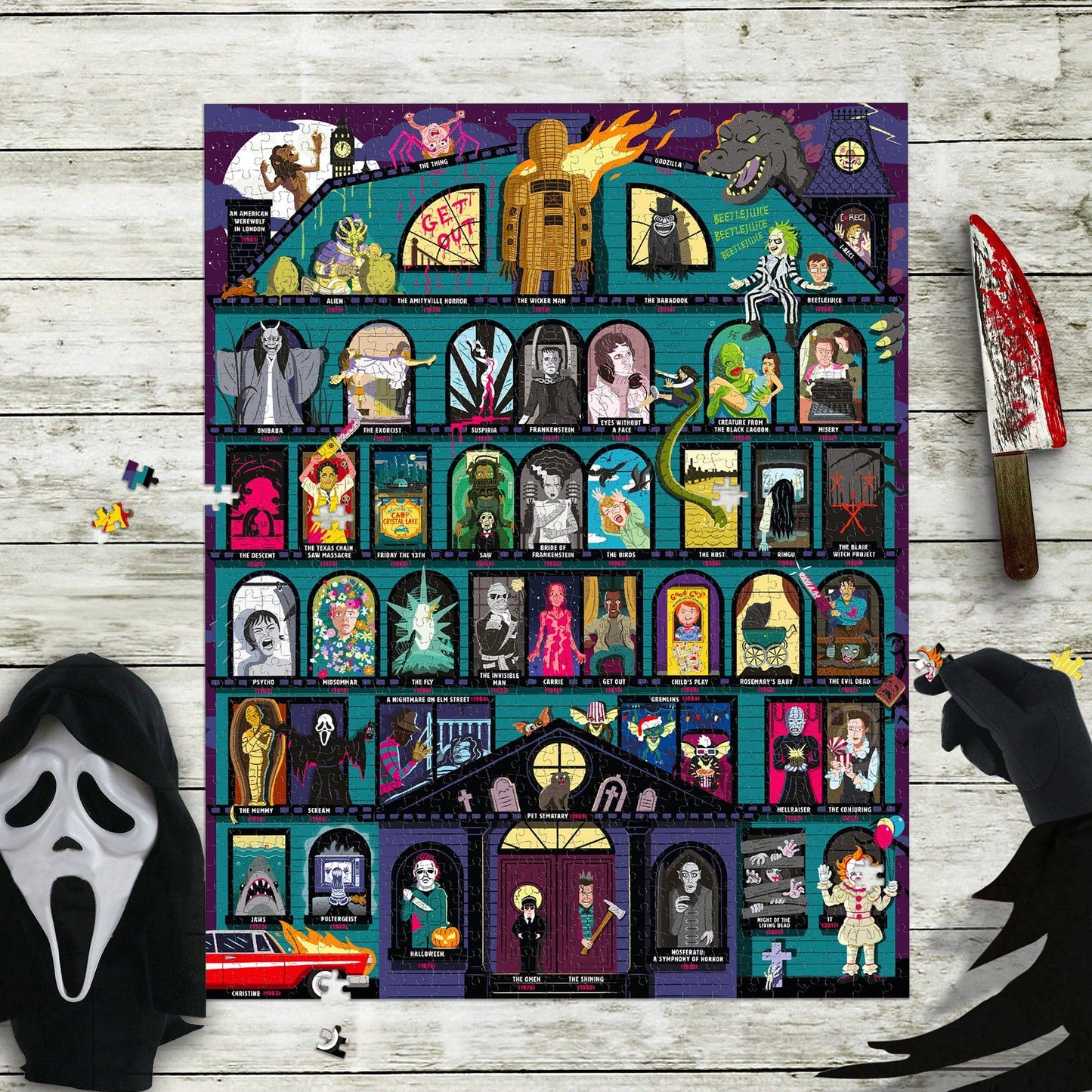 50 Must-Watch Scary Movies Bucket List 1000-piece Puzzle