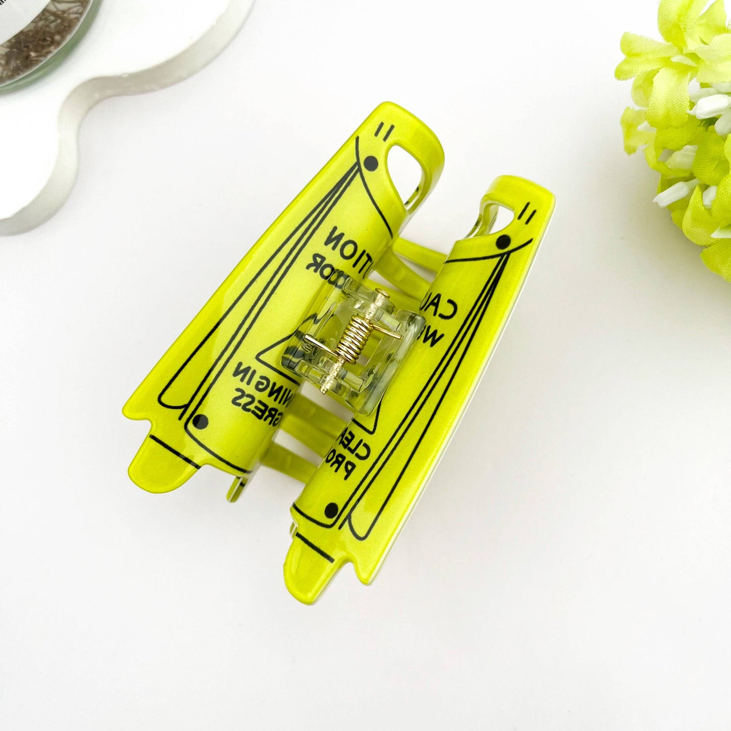 Caution Sign Hair Claw – Funny Safety-Inspired Clip