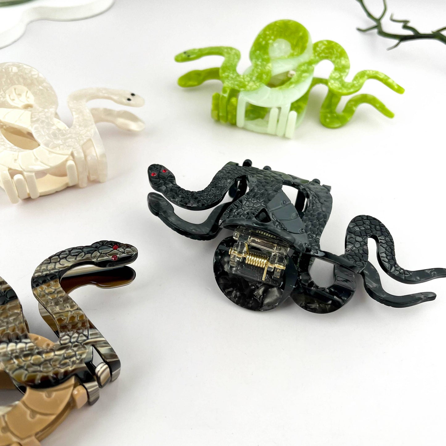 Two-color Snake Hair Clip, Acetate Animal Claw Clip