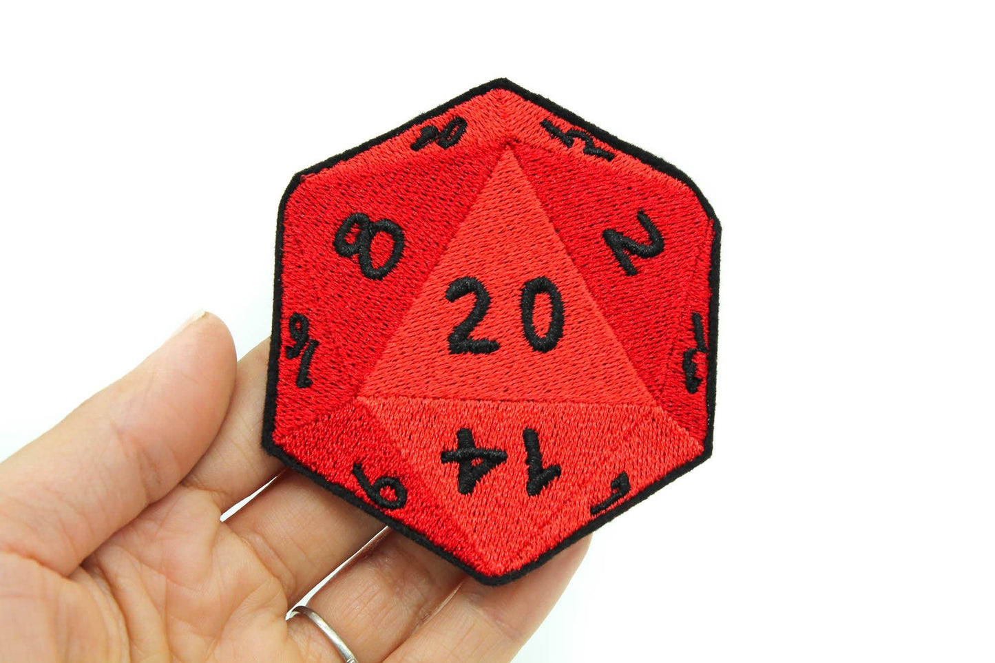 D20 20 Sided Die Embroidered Patch
