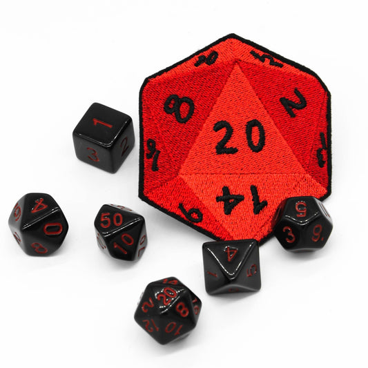 D20 20 Sided Die Embroidered Patch
