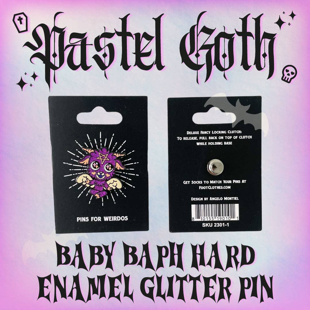 Baby Baphomet Hard Enamel Pin with Glitter