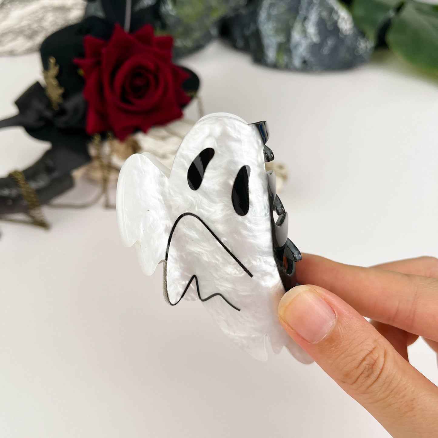 Halloween White Ghost Hair Claw Clip