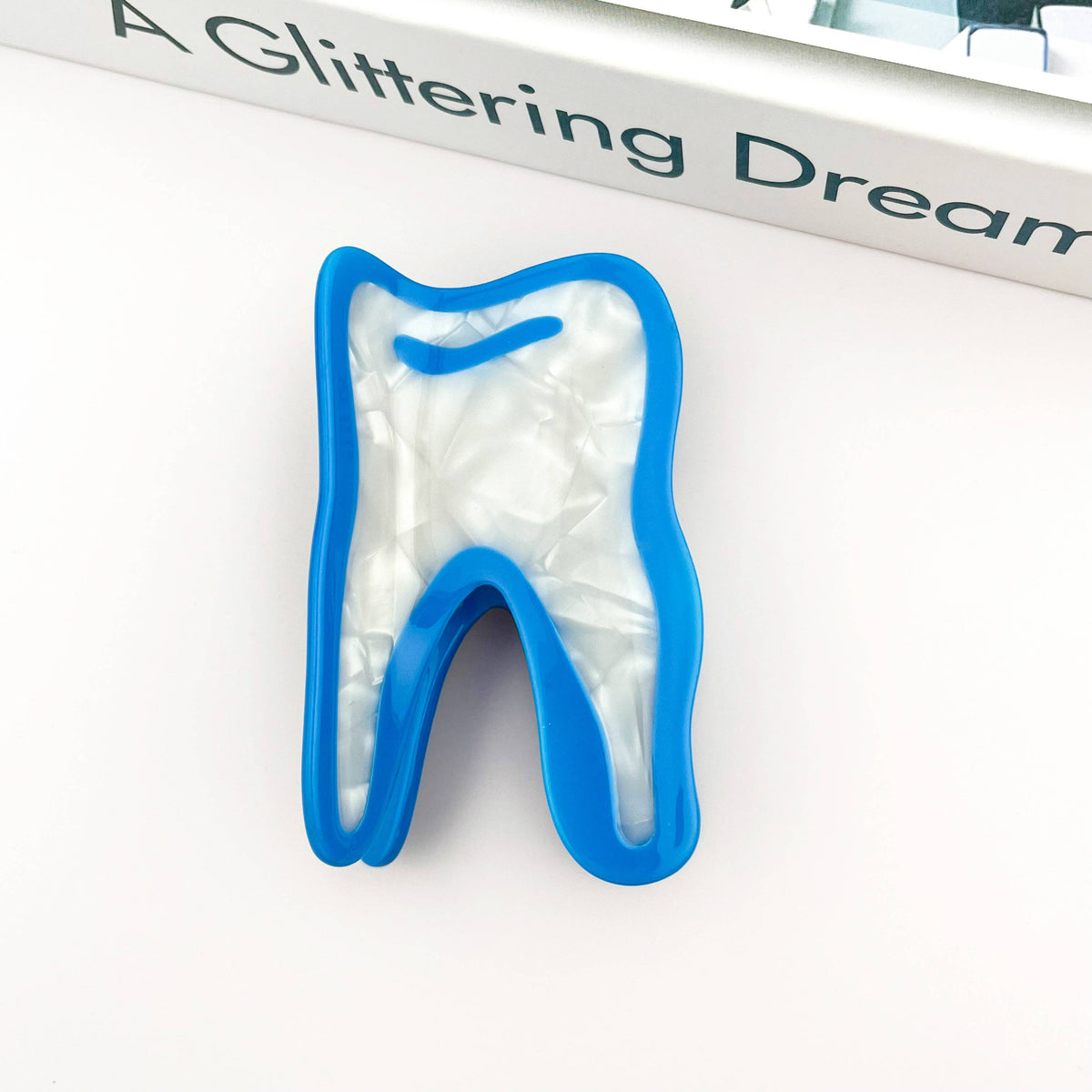 Blue Tooth Acetate Hair Claw Clip