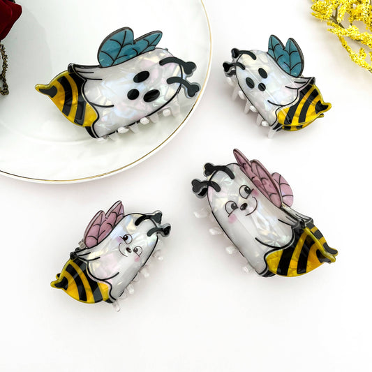 Ghost Bee Print Acetate Hair Claw