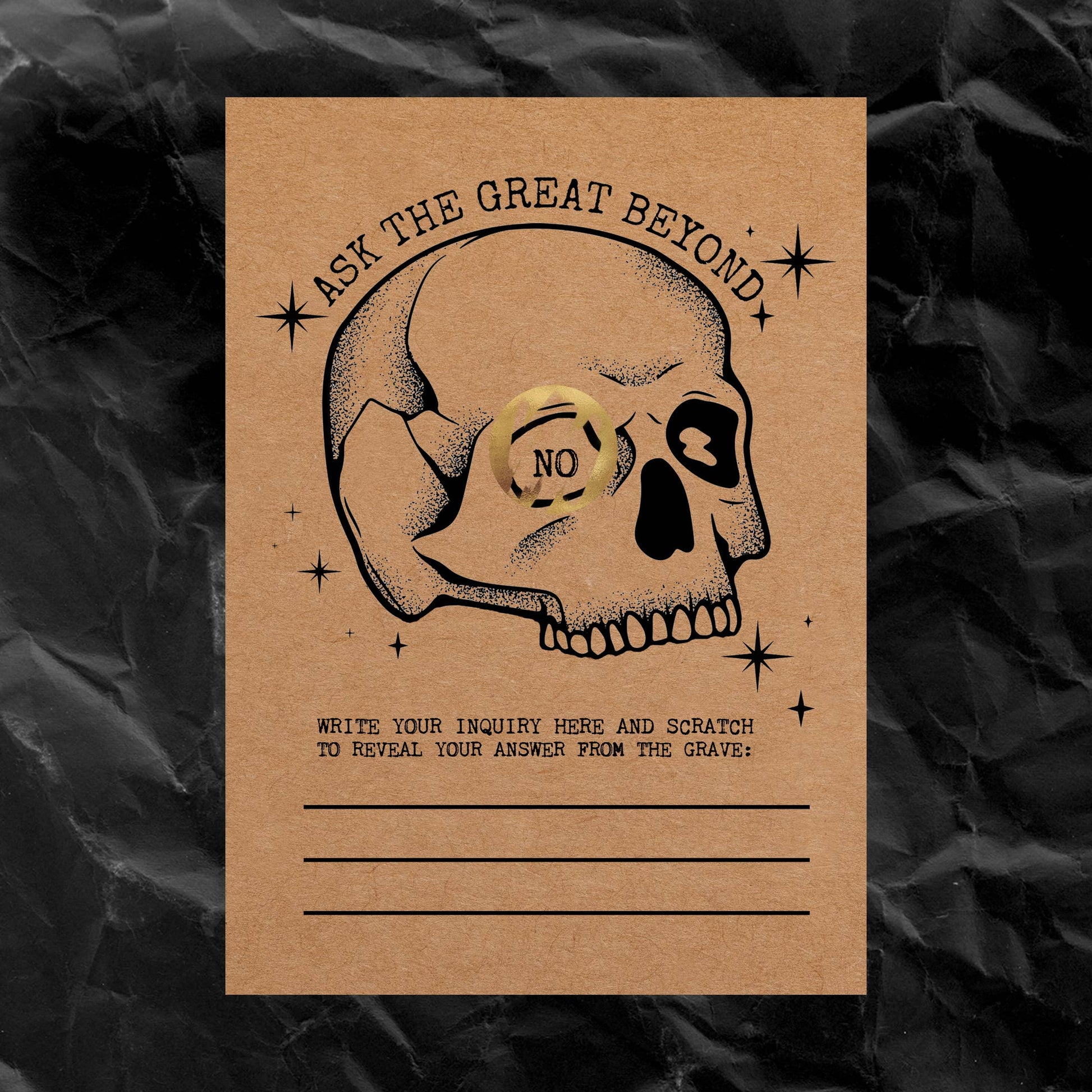 Ask F/The Great Beyond Skull Scratch Off Fortune Card