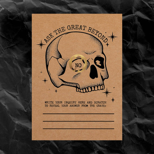 Ask F/The Great Beyond Skull Scratch Off Fortune Card