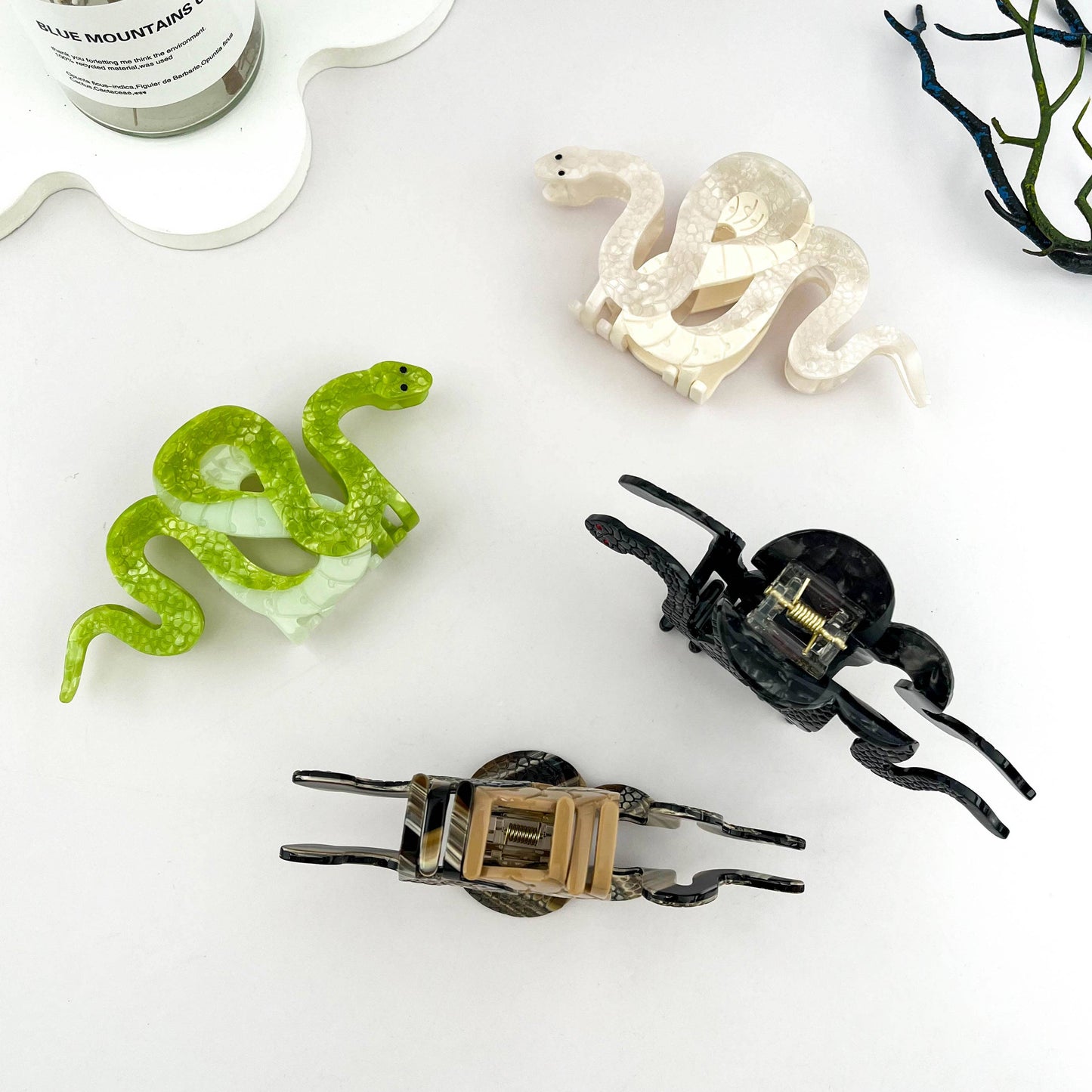 Two-color Snake Hair Clip, Acetate Animal Claw Clip