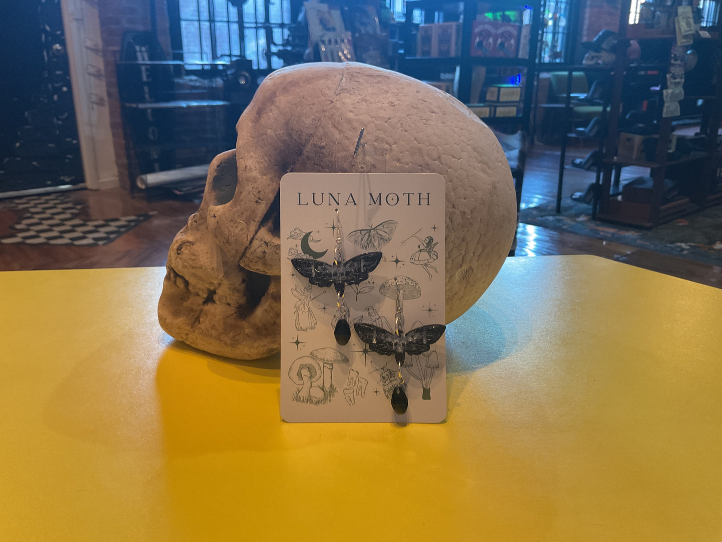 Metallic Moth Earrings