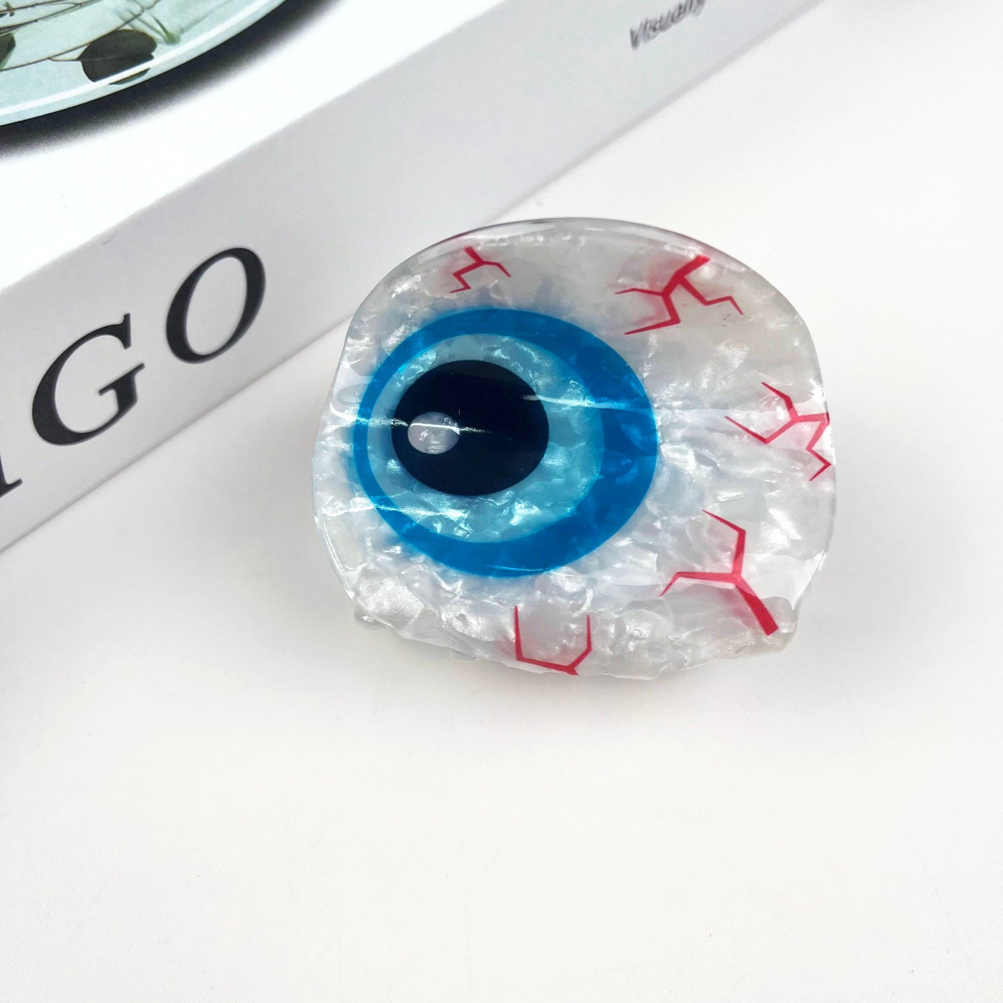 Personalized eyeball hair claw clip