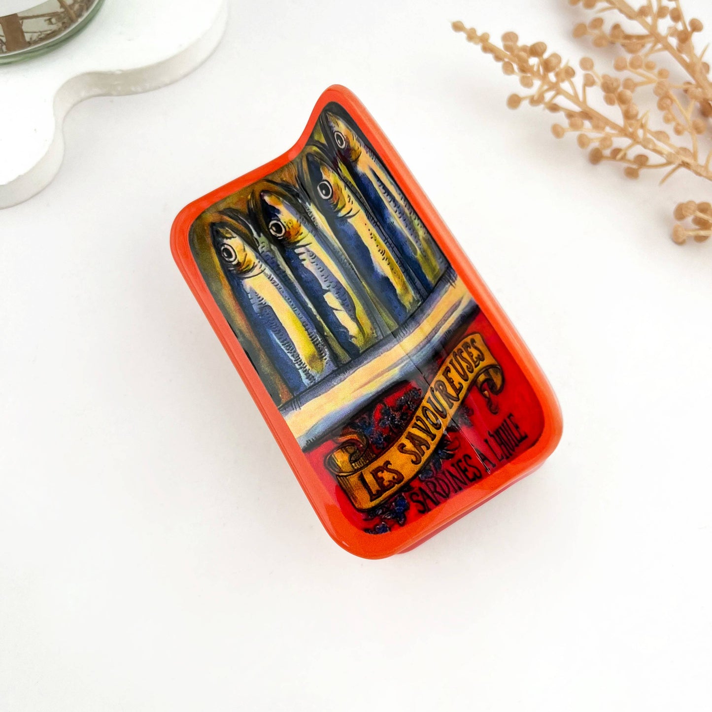 Sardine Can Printed Hair Claw Clip