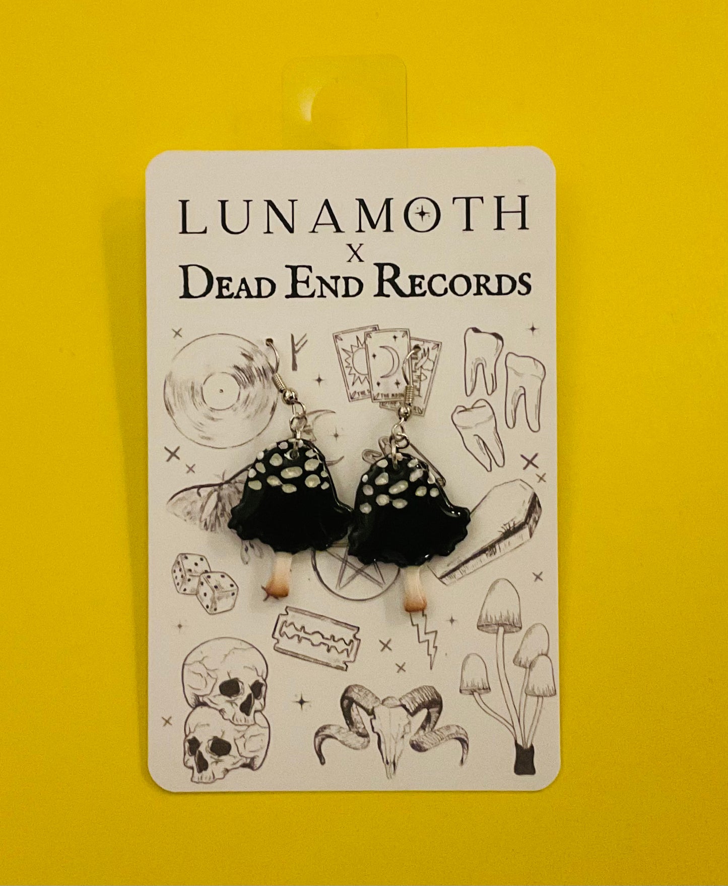 Black Mushroom Earrings