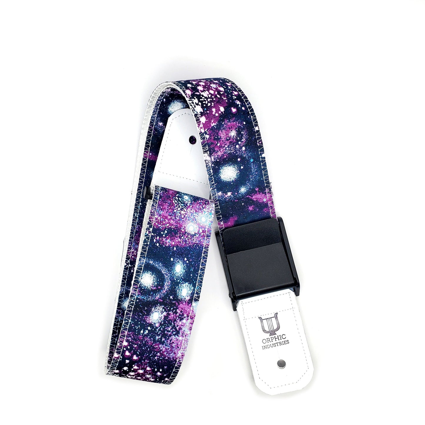 Purple Galaxy Locking Guitar Strap
