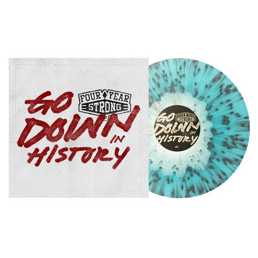 Four Year Strong - Go Down In History - White In Electric Blue W/ Silver Splatter LP