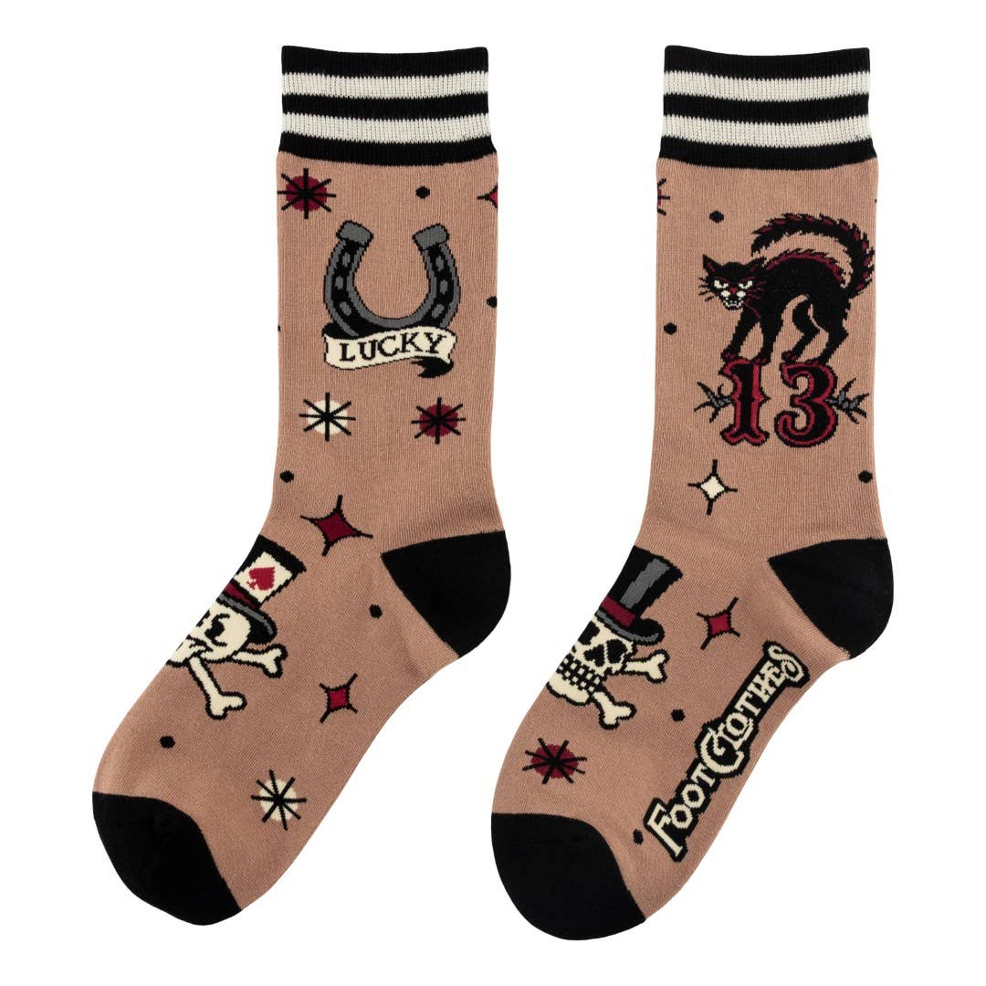 Superstitious Ink Crew Socks