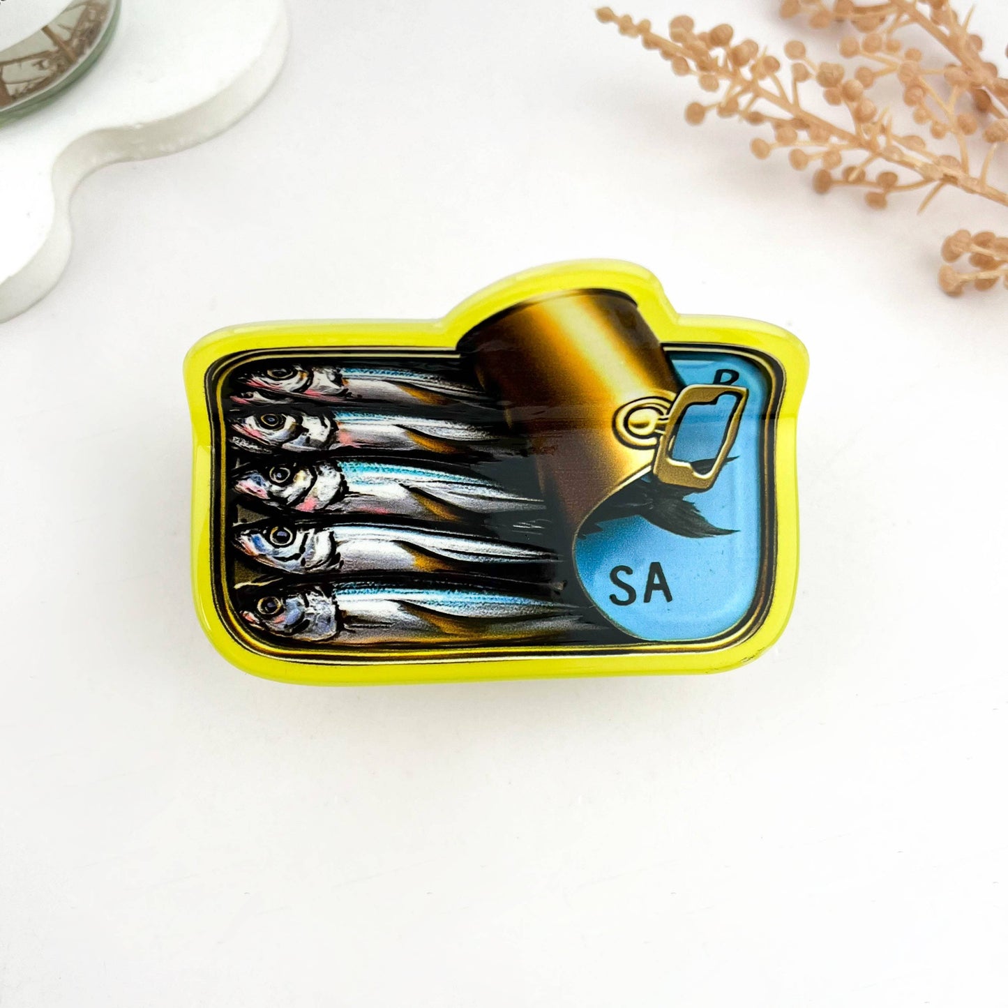 Sardine Can Printed Hair Claw Clip
