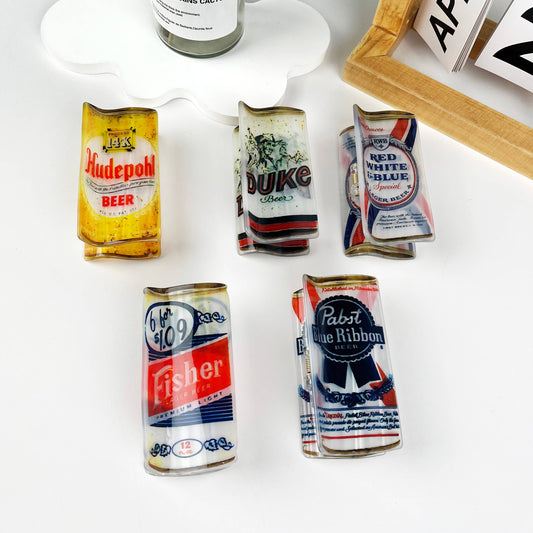 Beer can acetic acid hair claw clip