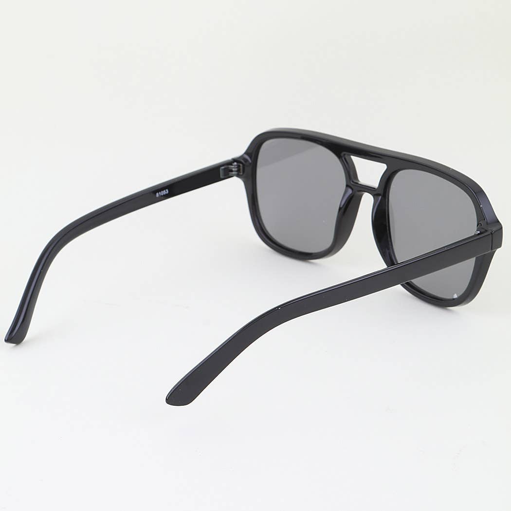Double Bolted Straight Aviator Sunglasses