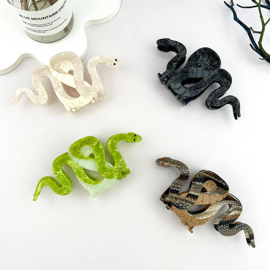 Two-color Snake Hair Clip, Acetate Animal Claw Clip
