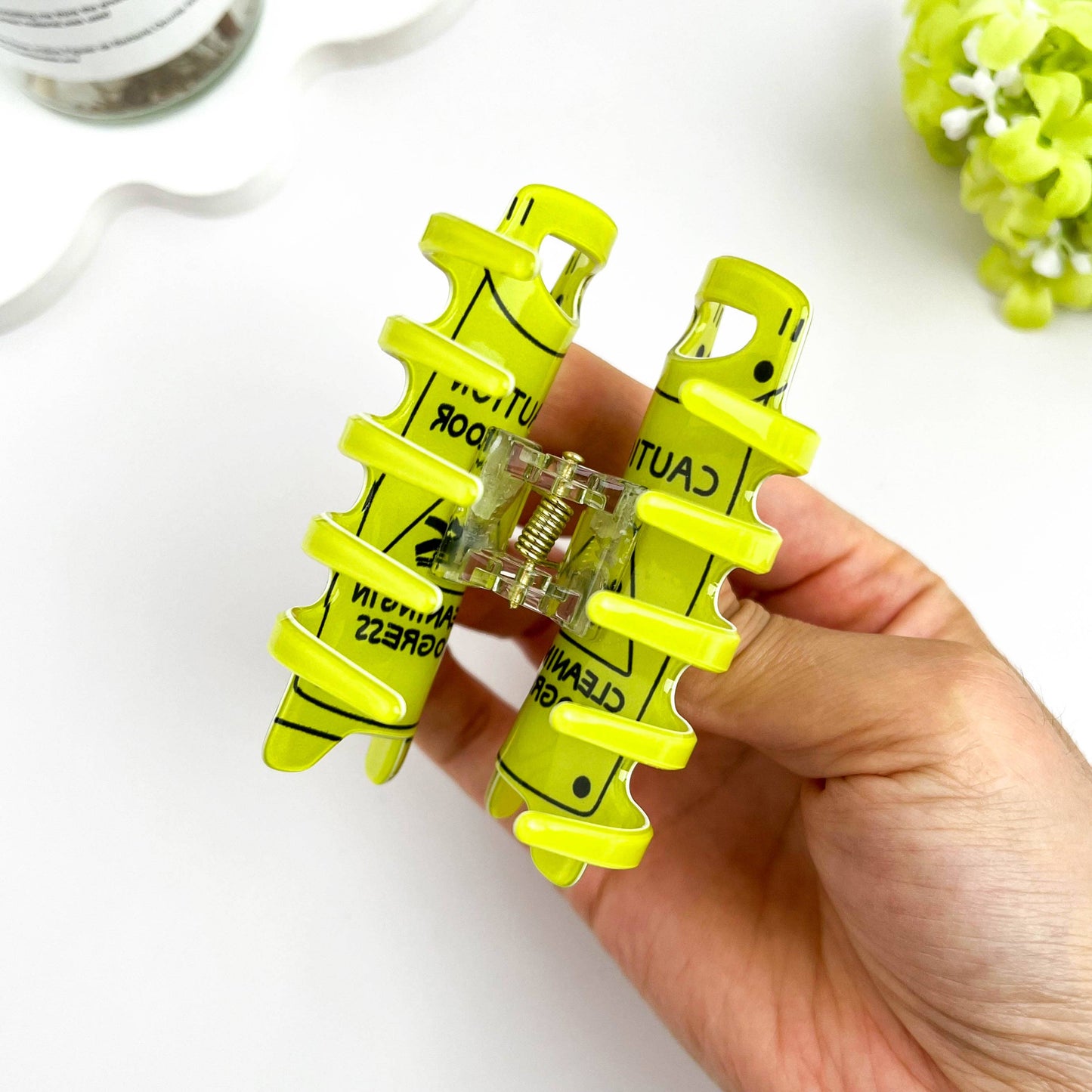 Caution Sign Hair Claw – Funny Safety-Inspired Clip