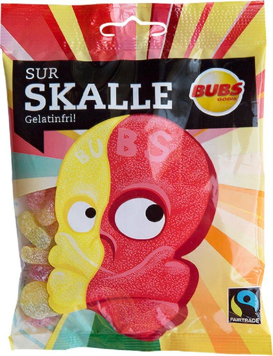 Bubs Goody Swedish Candy Sour Skulls 3.17 oz Bag