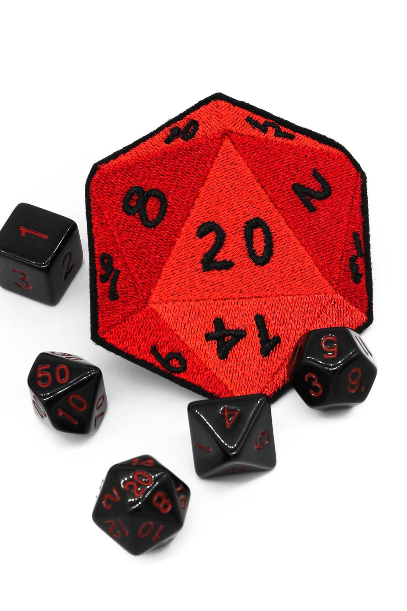 D20 20 Sided Die Embroidered Patch