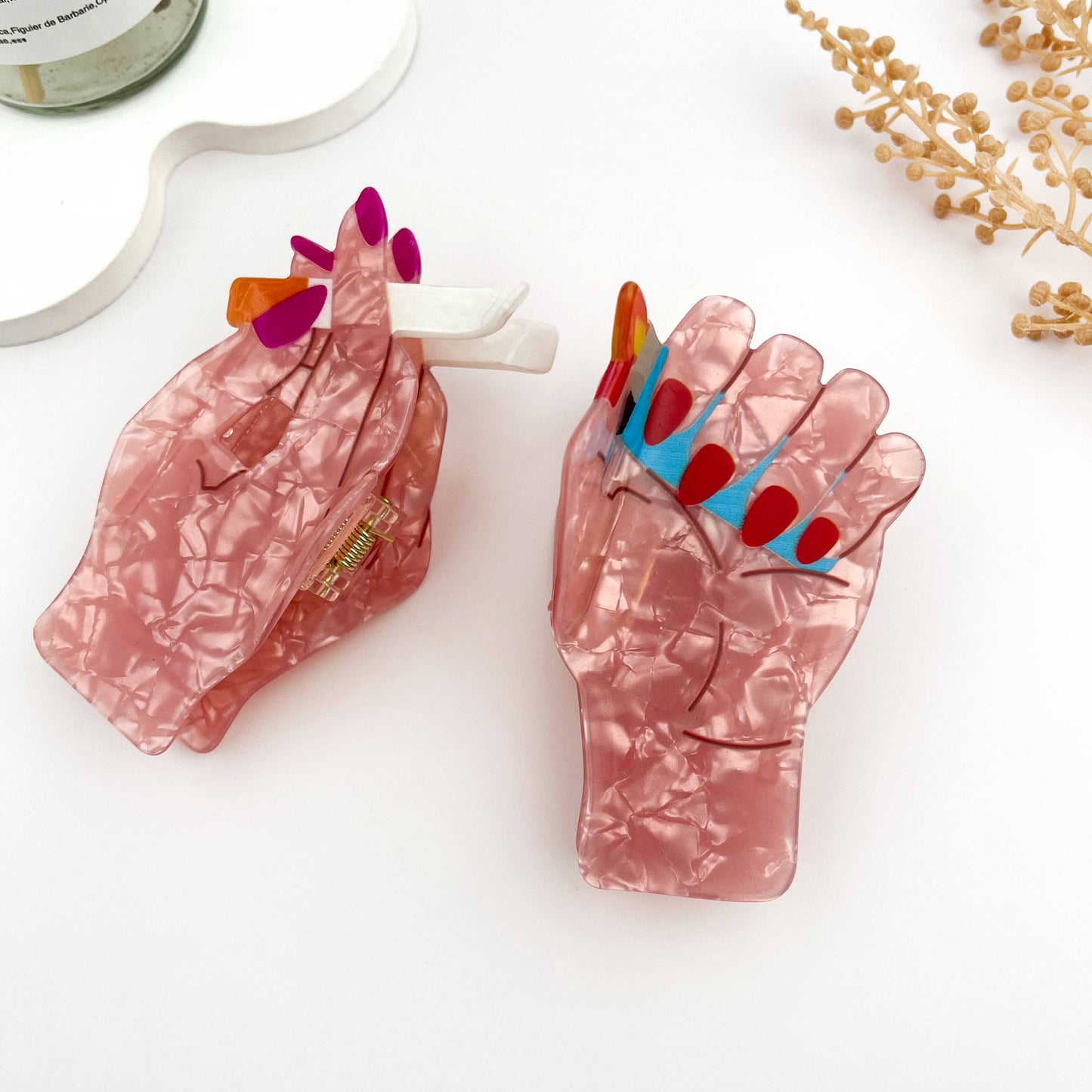 Smoking Hand Hair Claw Clip
