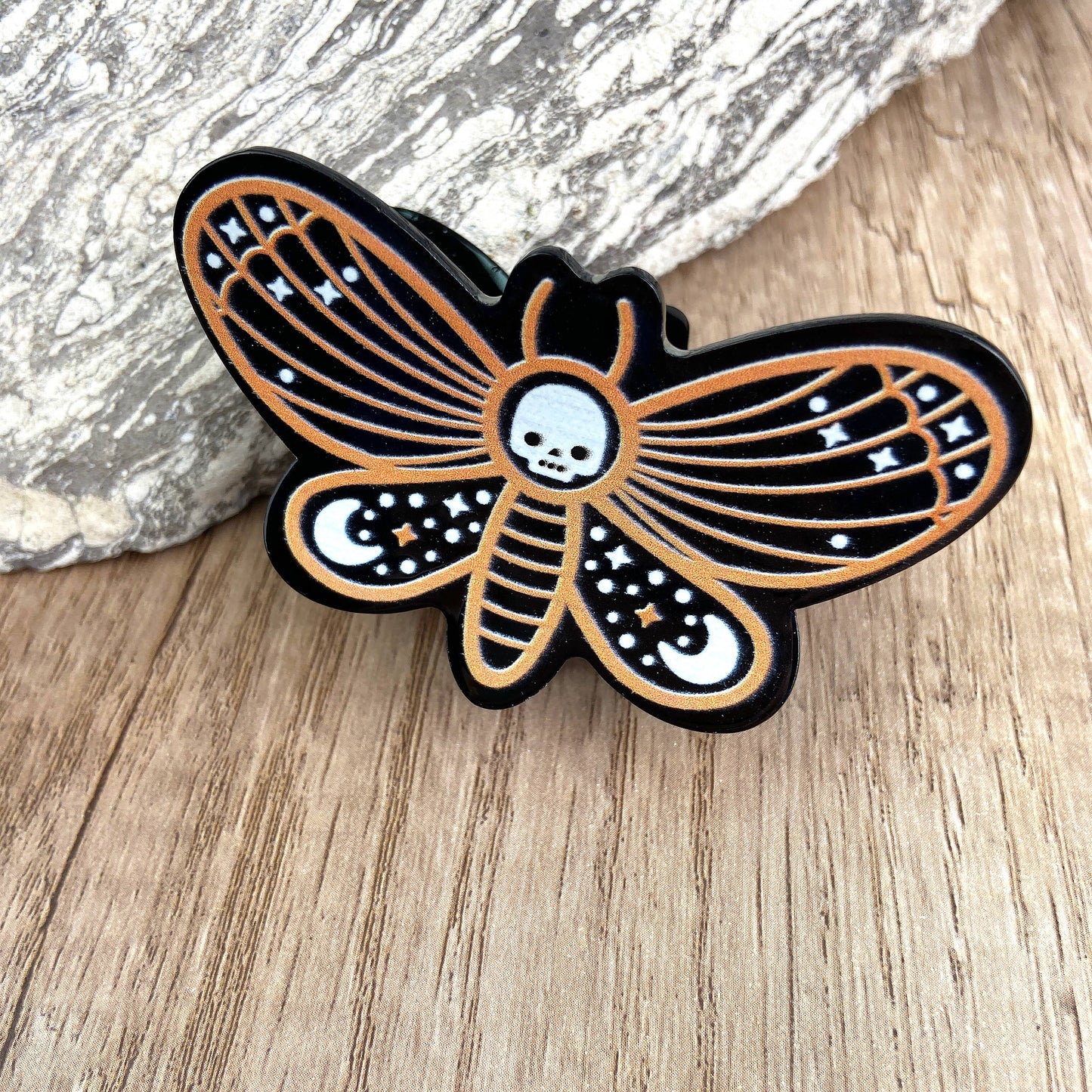 Butterfly Skull Hair Clip