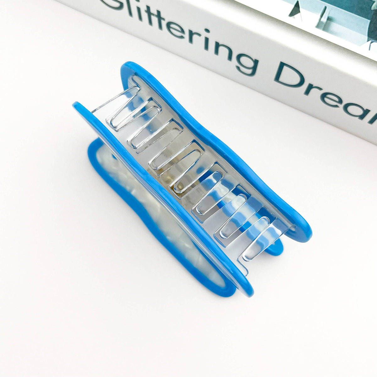 Blue Tooth Acetate Hair Claw Clip