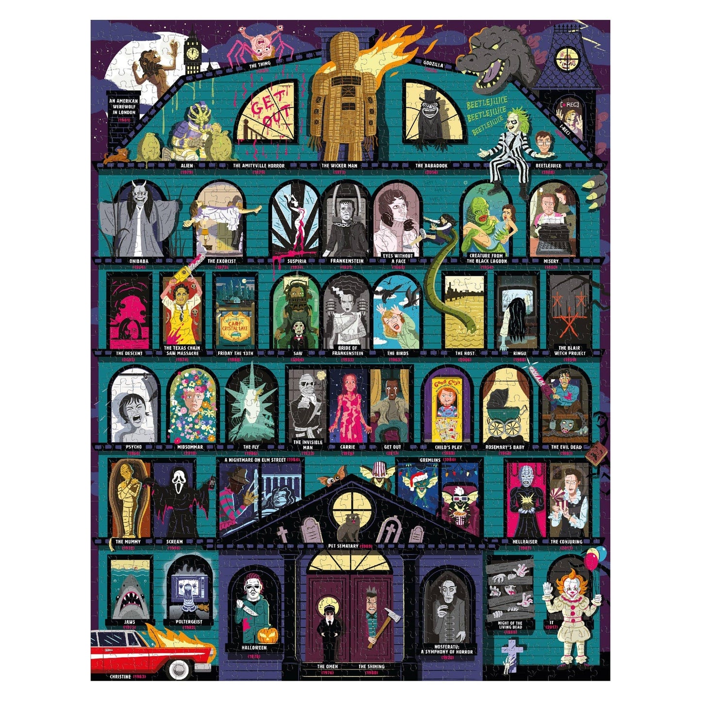 50 Must-Watch Scary Movies Bucket List 1000-piece Puzzle