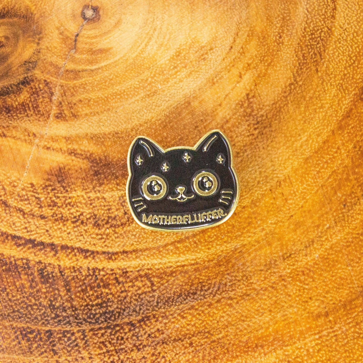 Motherfluffer Black Cat Pin