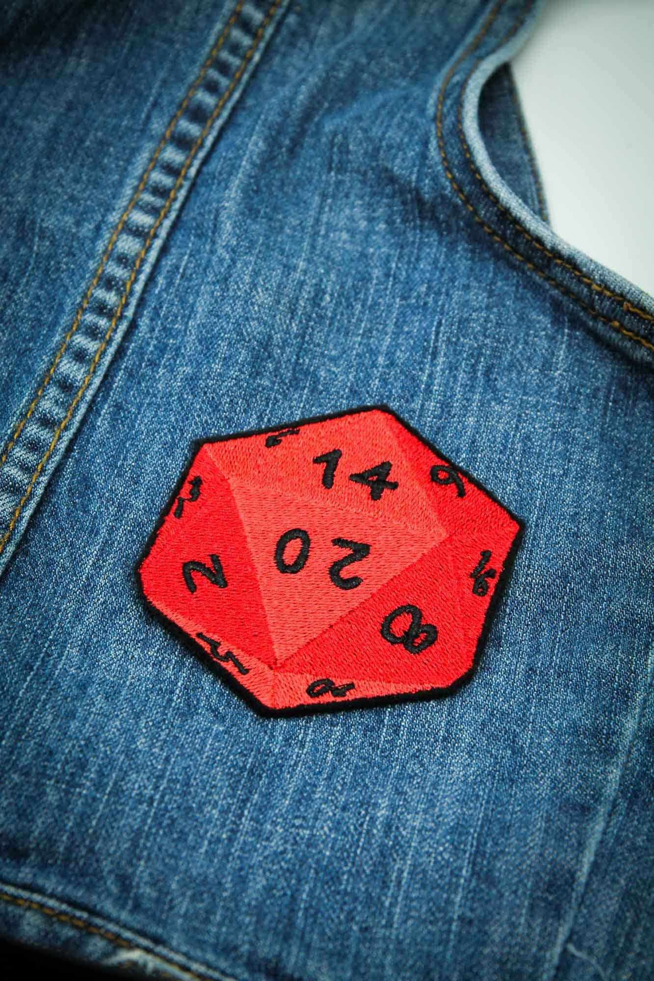 D20 20 Sided Die Embroidered Patch