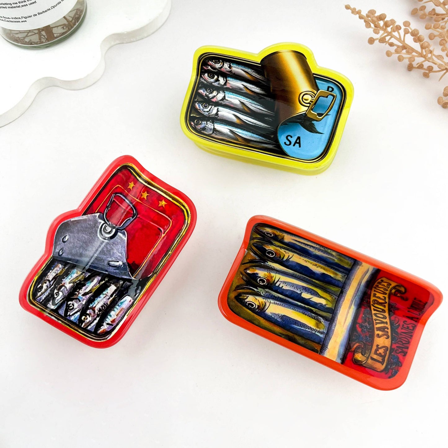 Sardine Can Printed Hair Claw Clip