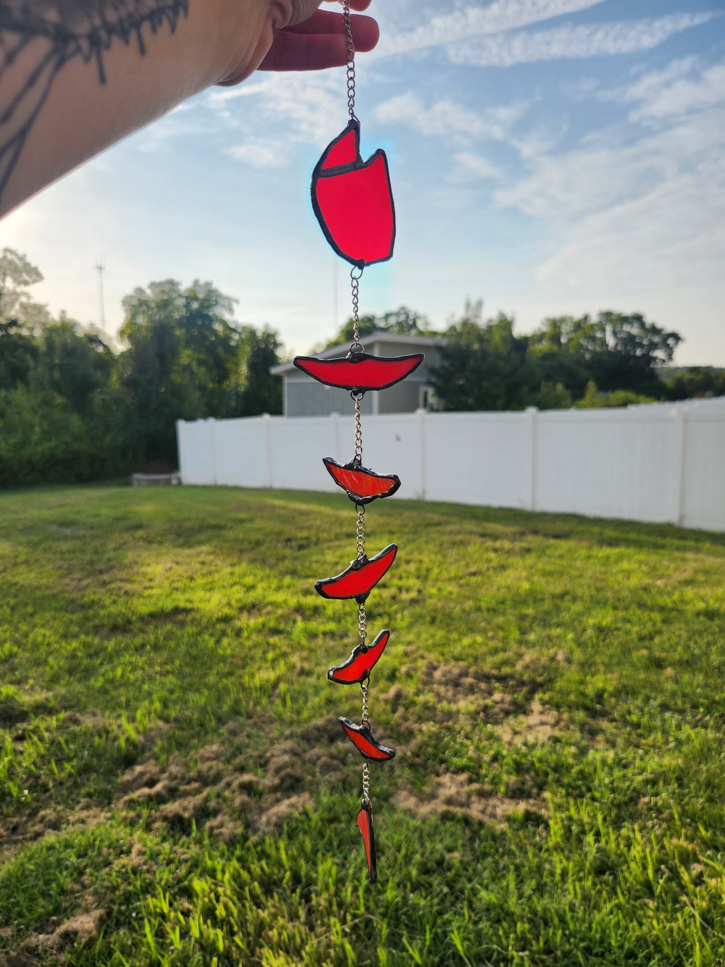 Fish Bones Stained Glass Piece