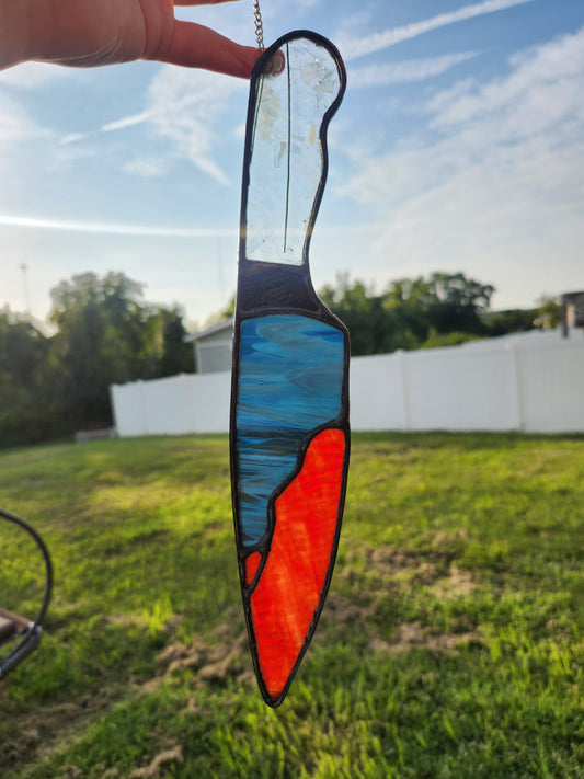 Bloody Knife Stained Glass Piece