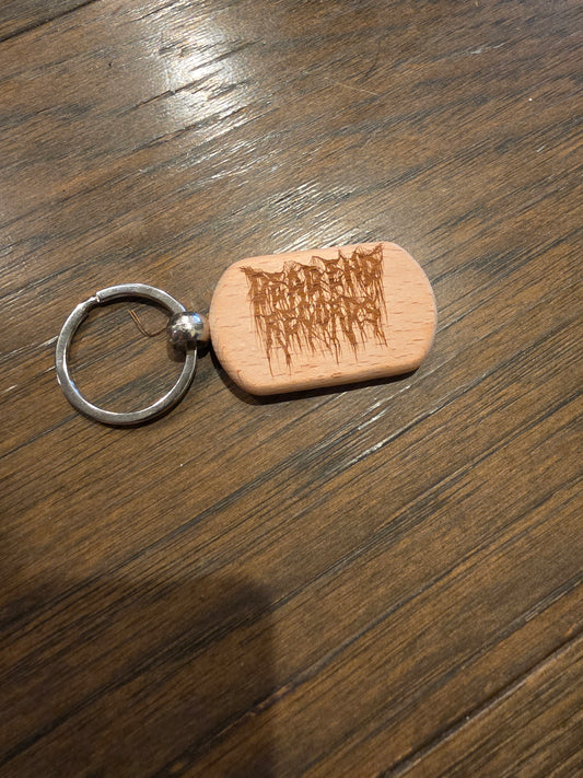 Dead End Records Wood Keychain