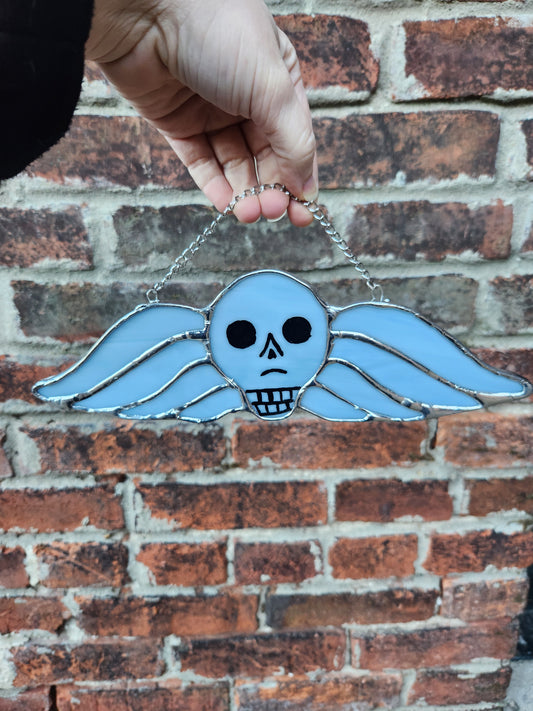 Grave Tombstone Skull Stained Glass