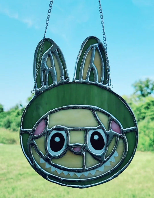 Labubu Inspired Stained Glass Green
