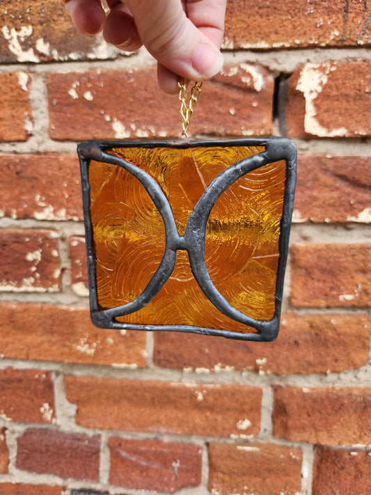 Mid Century Modern Tile Pattern Stained Glass